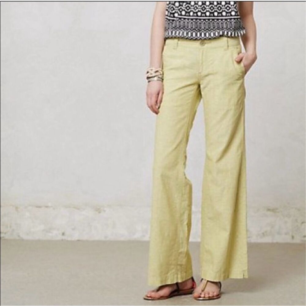 ✨Farm Rio Green Linen Wide Leg Pants✨